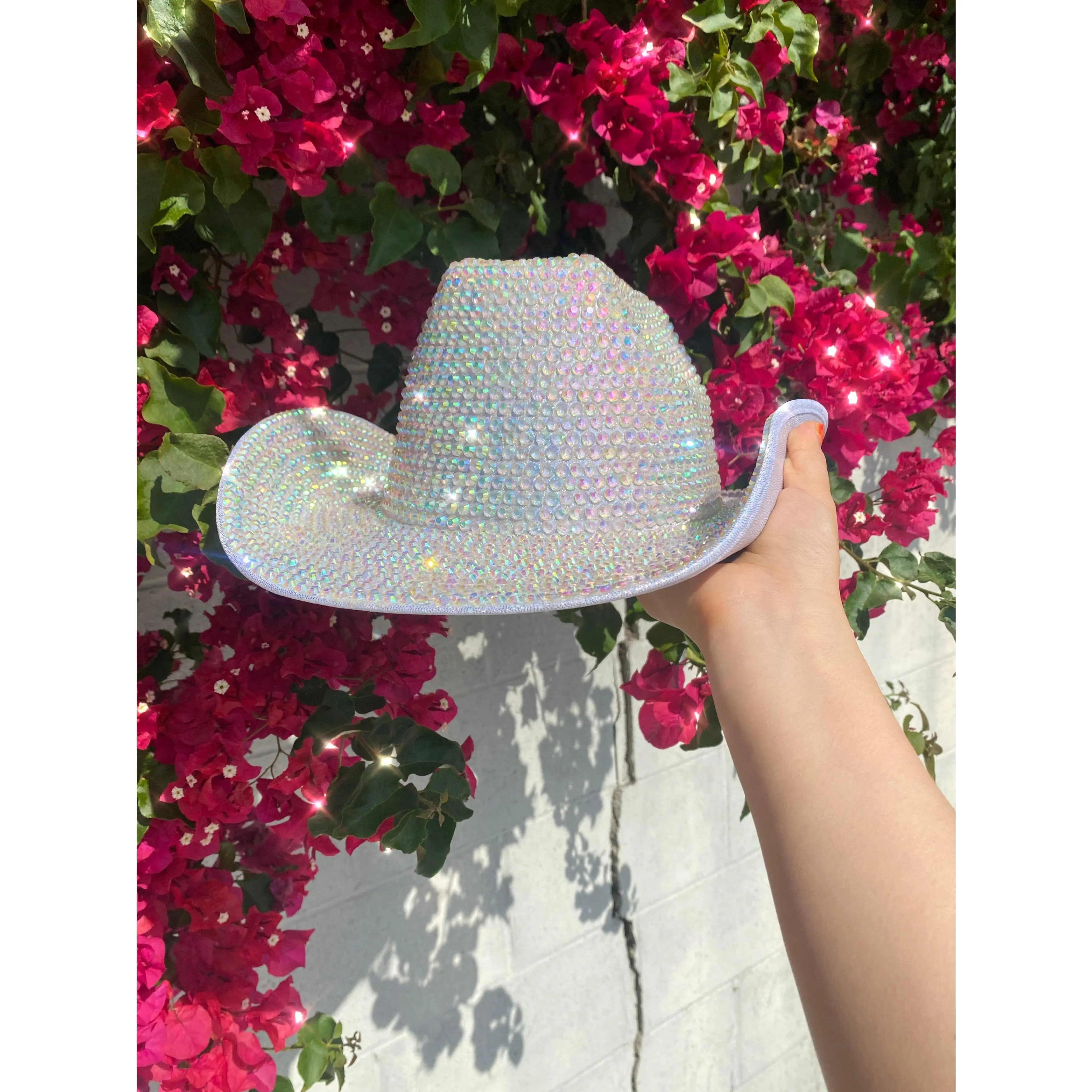 Fully Rhinestone Cowboy Hat, Diamond Bling Cowgirl Hat Dressing Up Holiday Hat