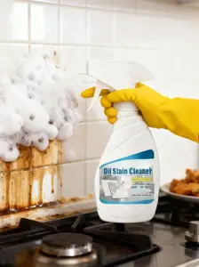 Powerful Foaming Tile Cleaner 5.15 oz. All-purpose kitchen and bathroom cleaner. Deeply removes grease, stains, and mold. Acid-free formula penetrates crevices and brightens glazes. Suitable for tiles, bathtubs, sinks, marble, and ceramic.