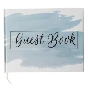 Paper 'n Such Wedding or Grad Guest Book Blue Polaroid Album Hardcover Photo Guestbook- 10" x8” - Funeral, Bridal Shower, Baby Shower, Graduation Party, Registry Sign in