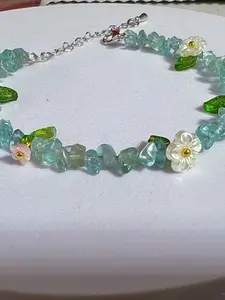 Natural Blue Apatite Stone Bracelet, Fashionable Minimalist Adjustable Wristband, Trendy Jewelry for Women, Elegant Accessory