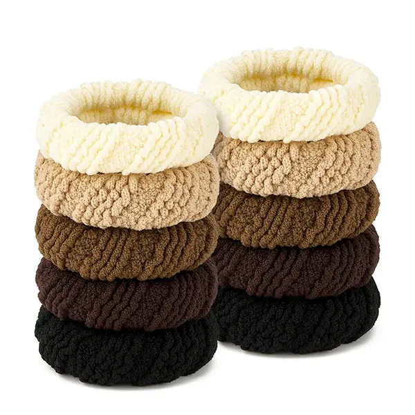 5 Pcs No Damage Hair Ties, Thick Hair Elastic Rubber Hair Accessories, Seamless
