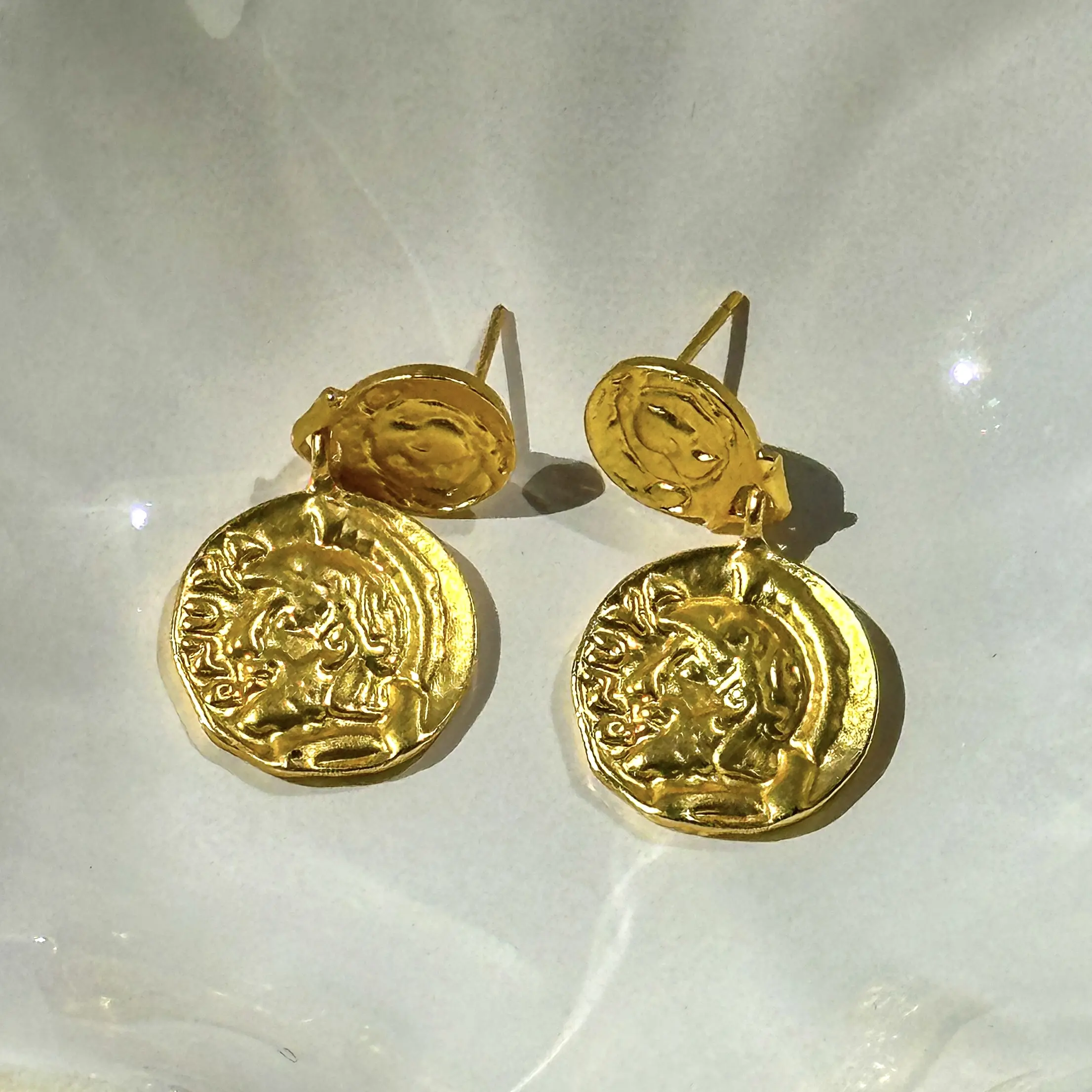 Vintage Roman Coin Earrings | Secret Garden Earrings | Medallion Statement Earrings | European Antique Inspired Jewelry | Old Money Style