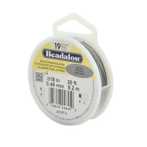 19-Strand Bead Stringing Wire – Bright Finish | 0.018 in (0.46 mm) | 30 ft