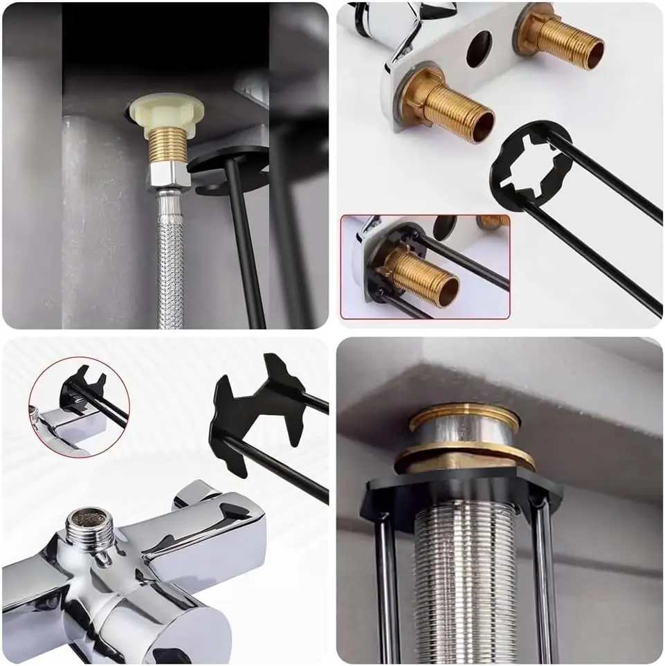 Multifunctional Sink Wrench, Basin Faucet Wrench, Plumbing Tools Plumbers Tool For Under Basin Sink Tight Spaces Kitchen Bathroom Home Multifunctional Sink Wrench, Basin Faucet Wrench, Plumbing Tools Plumbers Tool For Under Basin Sink Tight Spaces Kitchen Bathroom Home