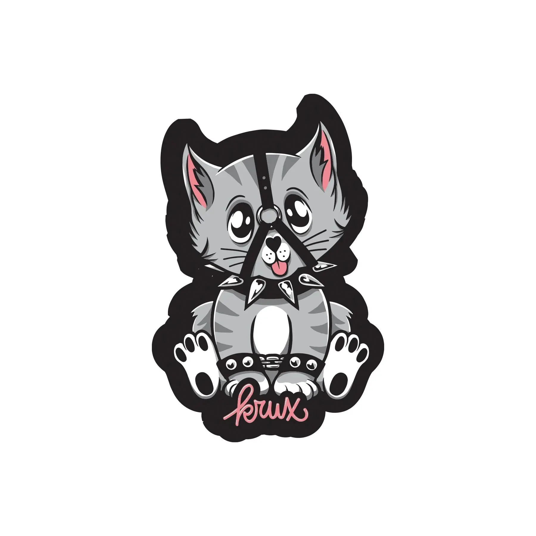 Bad Kitty Graphic Sticker Packs, 25 Count White Vinyl Decals for Men's Skateboards & Laptops, 2 x 3.25 Inch Skate Accessory, 2" X 3 1/4", Printed Art