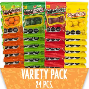 24 Count - Pulparindo Pulparindots Tamarind Mexican Candy Variety Pack