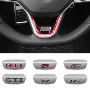 Metal Steering Wheel Decal for Vw Gti R-Line Polo Golf Passat Scirocco Tiguan Jetta T-Roc Touareg Touran Gts Models