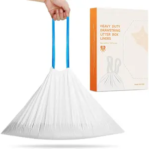 Cat Litter Box Liners, Drawstring Receptacles Bags Thickened Waste Bag Automatic Cat Litter Box, 20pcs Receptacle Bag