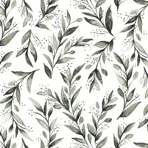 Olive Leaf Wallpaper Peel and Stick Leaf Contact Paper 17.7inch x 78.7inch Sage Green Peel and Stick Wallpaper Modern Farmhouse Wall Paper Neutral Removable Self Adhesive Decorative Vinyl