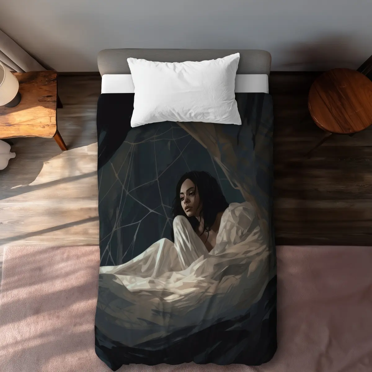 MWW C1DCTSW0TH4TTP Spider Princess White Twin Size Duvet Cover - Elegant Home Decor
