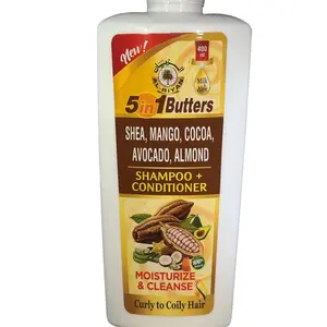 Al-Riyan 5in1Butters Shampoo + Conditioner Shea Mango Cocoa Avocado Almond Moisturizing & Cleansing 400 ml for Curly to Coily Hair