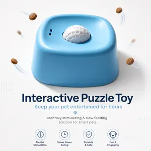 Interactive Dog Puzzle Toy and Slow Feeder - Mentally Stimulating Treat Dispensing Brain Game for Dogs and Cats - Durable Pet Enrichment Toy for Boredom Relief and Improved Digestion