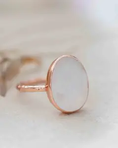 Barbara Moonstone Ring * Rose Gold Plated Ring * BJR243