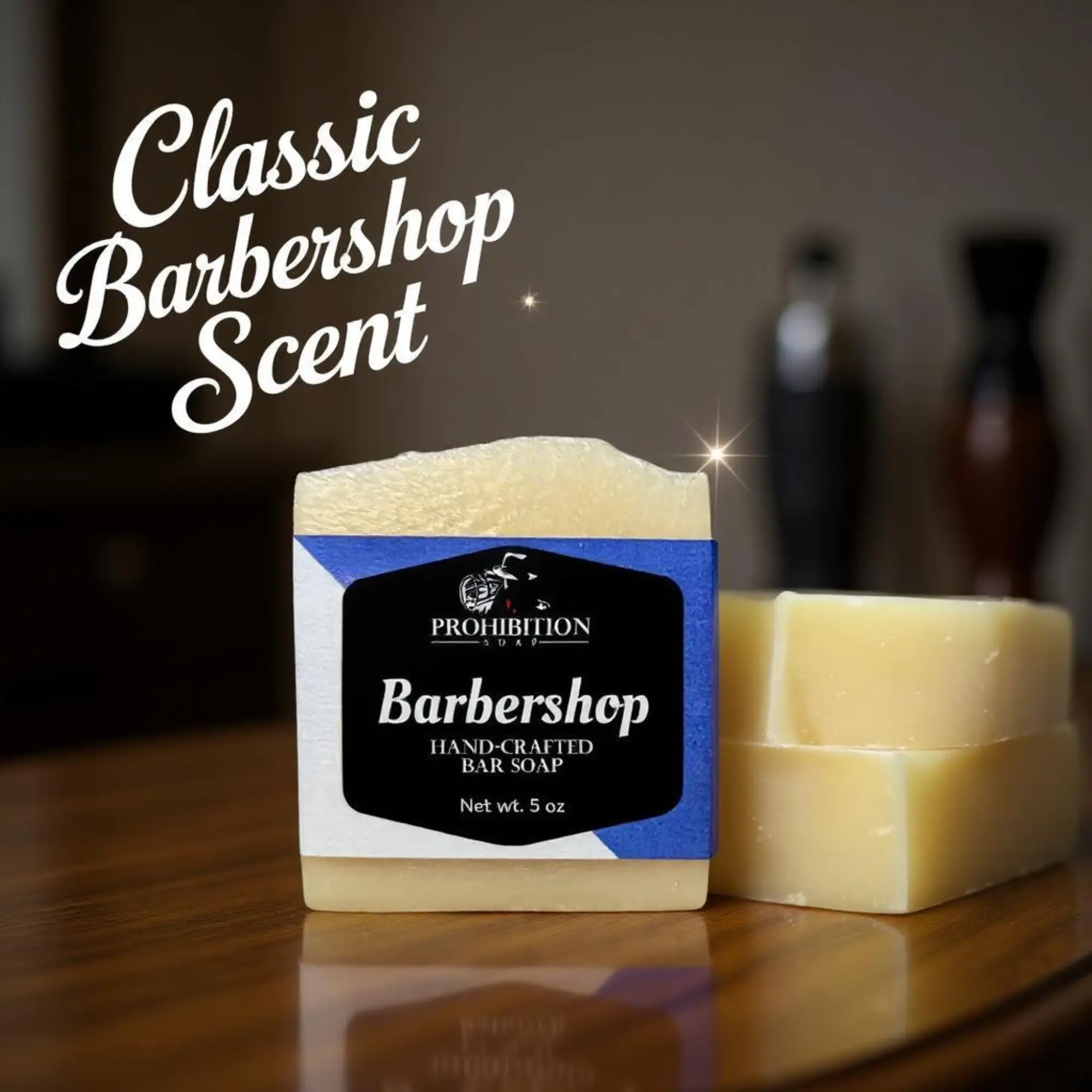 Prohibition Soap | Barbershop | Coconut Oil Soap for Men and Women, Moisturizing and Nourishing Body and Hand Soap