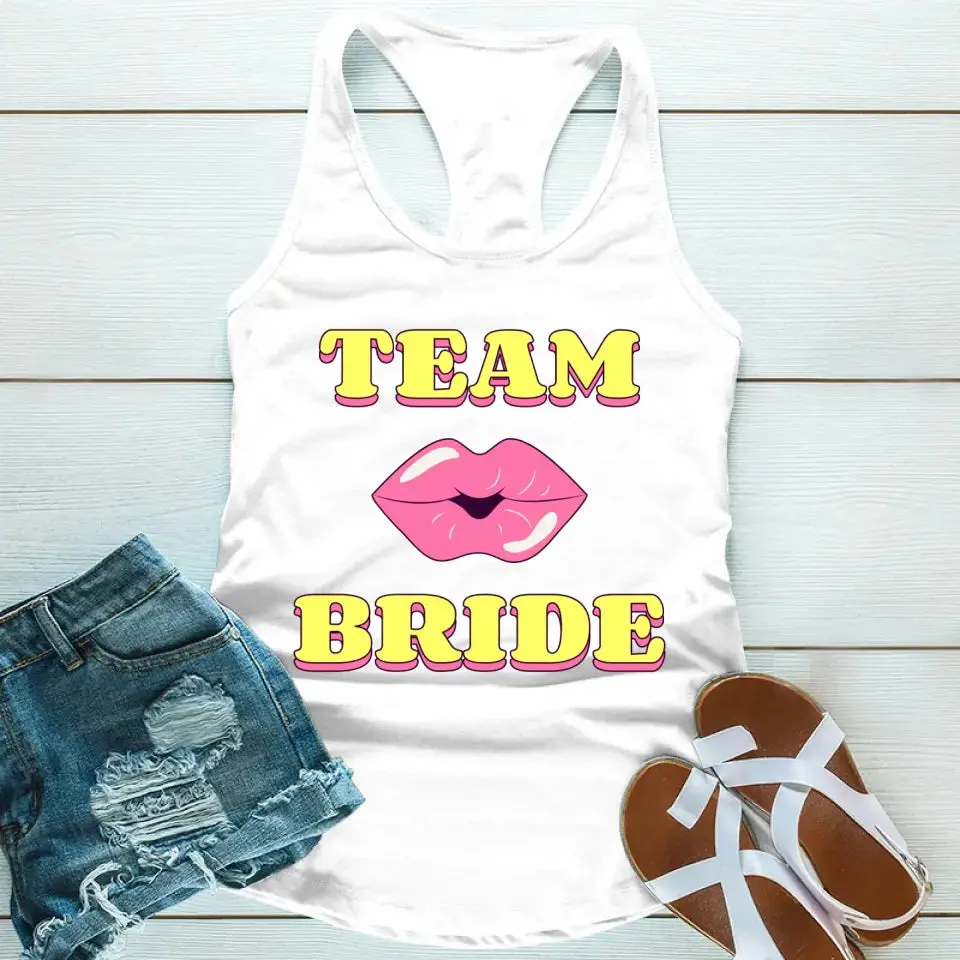 Team Bride & Bride Matching Bachelorette Tank Tops – Cute Bridal Party Shirts for Hen Do, Wedding Weekend, Bride Squad Outfits Comfy Women