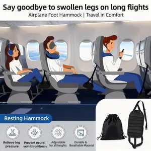 Airplane Foot Hammock, Portable Footrest Leg Lifting Pedal, Aircraft Travel Accessories, Portable Airplane Hammock for Travel