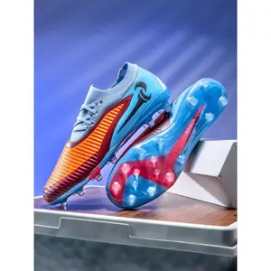 Men's Long Nail Football Shoes, Soccer Cleats, Flyknit Upper + Tpu Seamless, Comfortable Lining, Anti-Slip Crystal Sole, Enhanced Stability