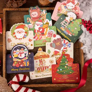 10count MIX Merry Christmas Greeting Card Santa Claus Snowman Custom Blank Cards Christmas Party Invitation Card New Year Gifts