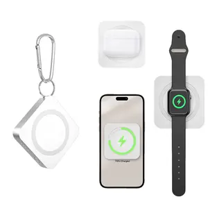 2026 NEW 3-IN-1 Magnetic Wireless Power Bank 5000mAH，FastCharging Phone,powerful magnetic suction， lightweight and portable，High Capacity Battery，Support cell phone/Apple watch/wireless headset