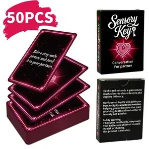 50PCS Sensory Key Couple Card Game - Romantic Intimate Interactive Conversation Game for Date Night, Adult Intimacy Game for Couples, Valentines Gift for Him Her