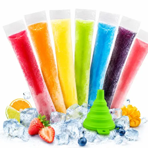 Chilluxe 2026 Disposable Popsicle Mold Bag, Transparent Ice Pop Bag, Candy Pudding Mold, Popsicle Mold, DIY Ice Pop System, Leak-Proof, Freezer-Friendly, Juice, Soda, Fruit Freeze, SummerIce Storage Box, Kitchen，Ice Cream Making, Refreshing, Summer Treats