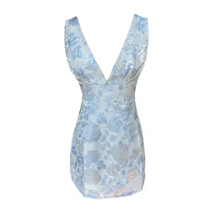 Rachel Blue Mini Floral Dress