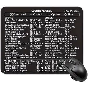 Word & Excel Shortcut Mouse Pad for Mac – Office Keyboard Command Guide Mouse Pad | Non-Slip Desk Mat for Work, School & Home Office