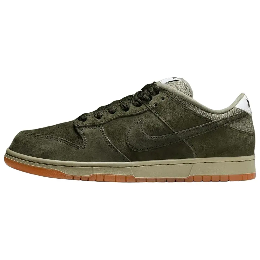Nike Dunk SB Unisex Low-Top Round Toe Lace-Up Casual Skateboard Shoes - All Seasons, Wear-Resistant, Abrasion-Resistant, Heelless Olive Green HJ0367-301