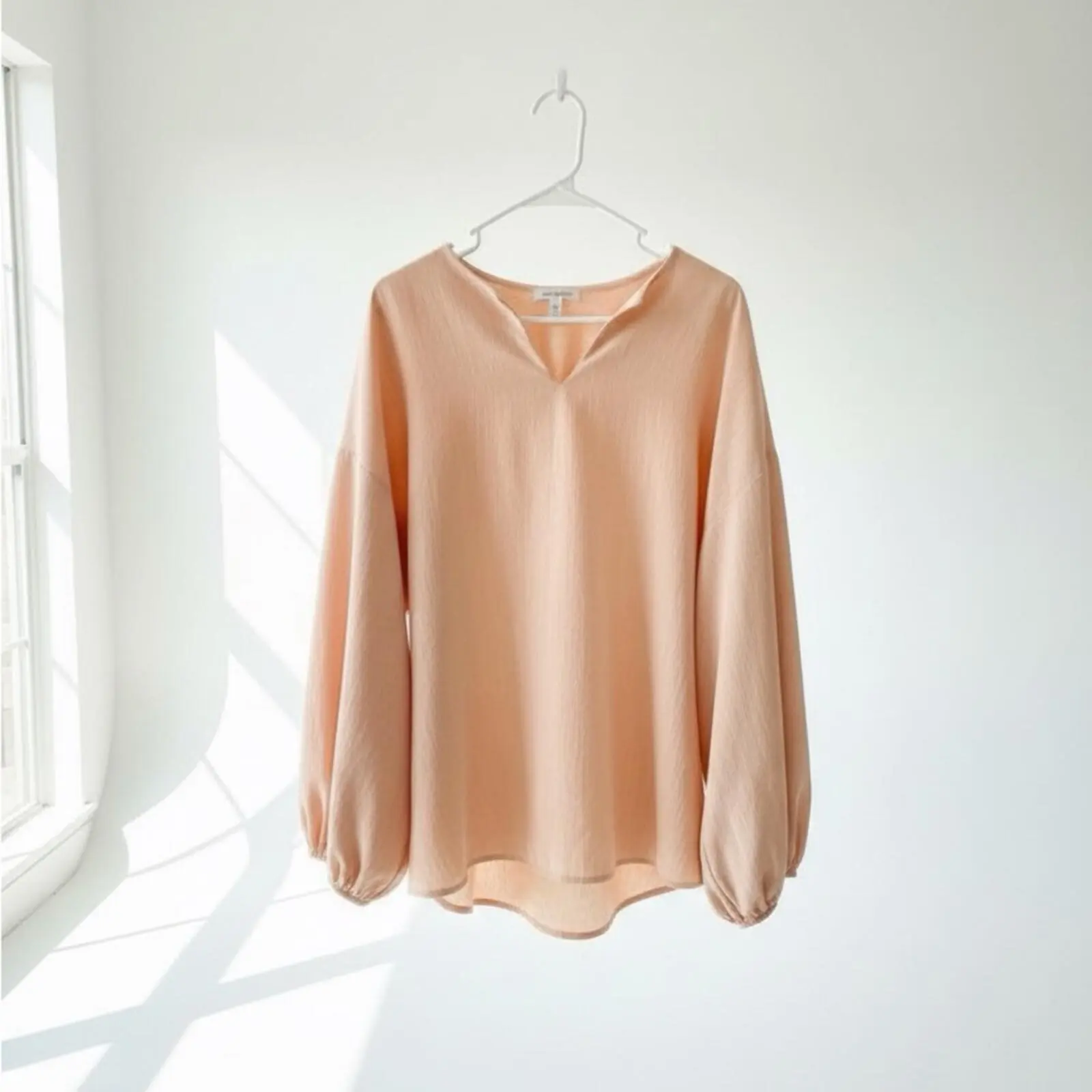 Peach V-Neck Blouse custom made. Cute for parties!🎈
