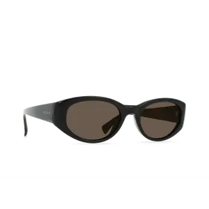 RAEN Kwela-Recycled Black Agave-53 Sunglasses with Oval Shape & Sleek Shallow Lens Height Inspired by Late 90s Fashion