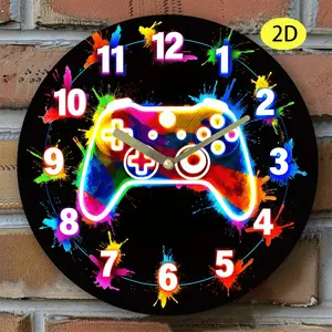 1pc Game Controller Theme Silent Wall Clock, Creative Decorative Clock, Bright Colors, Suitable for Gamers and Game Rooms