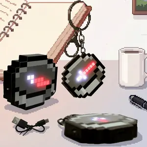 MC Compass Pixel Style Peripheral design Toy Trinket  Movable Compass Keychain Pendant Real-world Use Toys Fans Peripheral Gifts