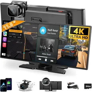 Largest 11.5 inch   Screen for , A-pple  &   Touchscreen with 4K Dash Cam/1080P Backup Camera/Navigation//Voice Control/FM/Mirror Link,for