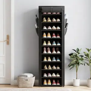 7-10 Tier Shoe Rack with Dustproof Cover – Space Saving Shoe , Easy Assembly for Closet, Entryway & Bedroom