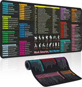 Excel Cheat Sheet Desk Pad XL Size 31.5"x11.8" Waterproof Mousepad with 130+ Excel Shortcuts Non-Slip Rubber Base & Stitched Edges for Office Gaming