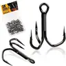 Fishing Treble Hooks 3X Strong Professional V Triple Fishing Hooks for Saltwater Freshwater 50PCS Size # 8 # 6 # 4 # 2