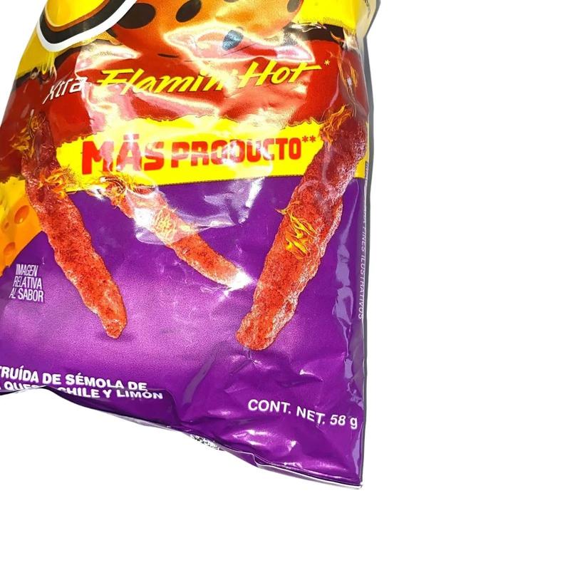 5 - PK Cheetos Xtra Flamin' Hot Snack Crispy - 55g Per Bag - SABRITAS MEXICANAS - MEXICAN CHIPS - PAPITAS MEXICANAS