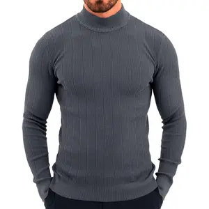 PASLTER Mens Mock Turtleneck Sweater Slim Fit Casual Ribbed Knitted Pullover Fall Winter Basic Warm Sweaters
