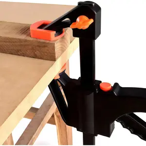 Adjustable Woodworking Clamp, F-Type Quick Release Ratchet, Nylon Handle, Manual Tool, Suitable for Woodworking and Metal Structures