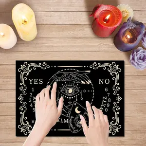 Spirit Board Set with Pendulum Pointer, Includes Letters Numbers Yes No Answers Tarot Oracle Reading, Silver Color, China Harvested