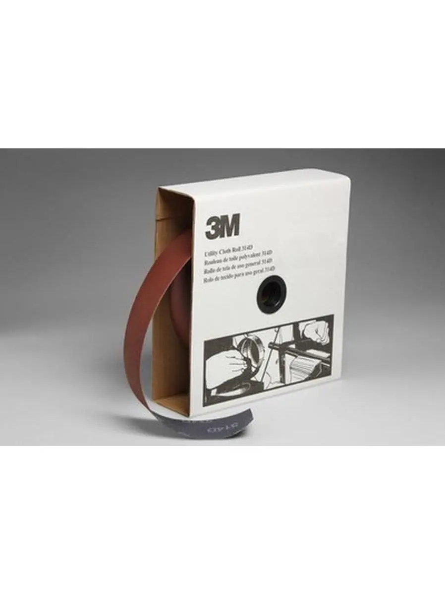 3M 314D Closed Coat Aluminum Oxide Cloth Shop Roll - Part No. 405-051115-19818, 2 in, 50 yd Length, P220 Grit Very Fine Abrasive Tool