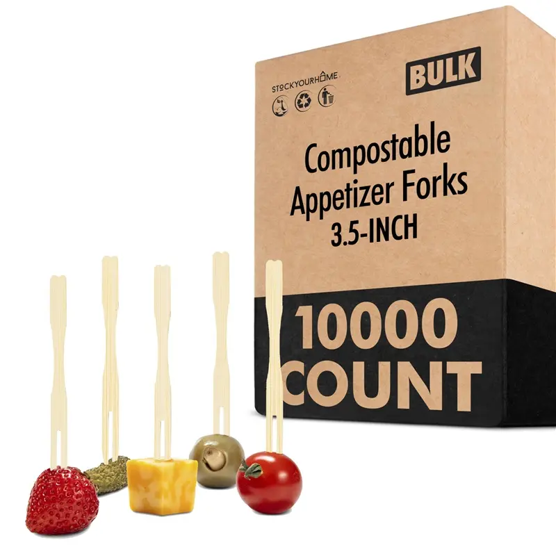 Compostable Appetizer Forks 3.5 inch 10,00 Pack