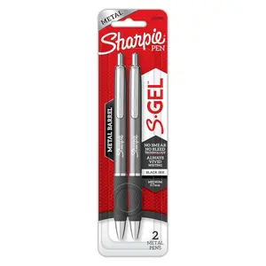 Sharpie S Gel Metal RT Pen Medium Point and Black Ink 2Ea