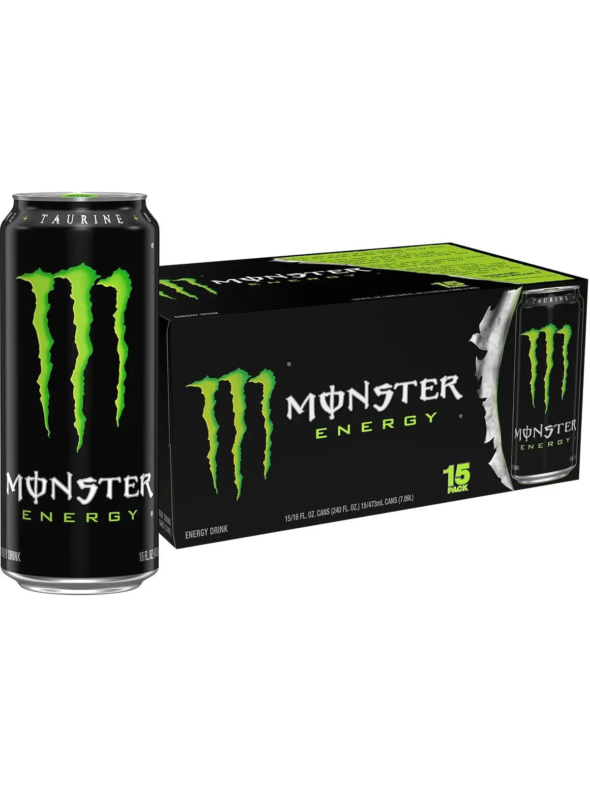Monster Energy Drink, Green, Original, 16 Ounce (Pack of 15)