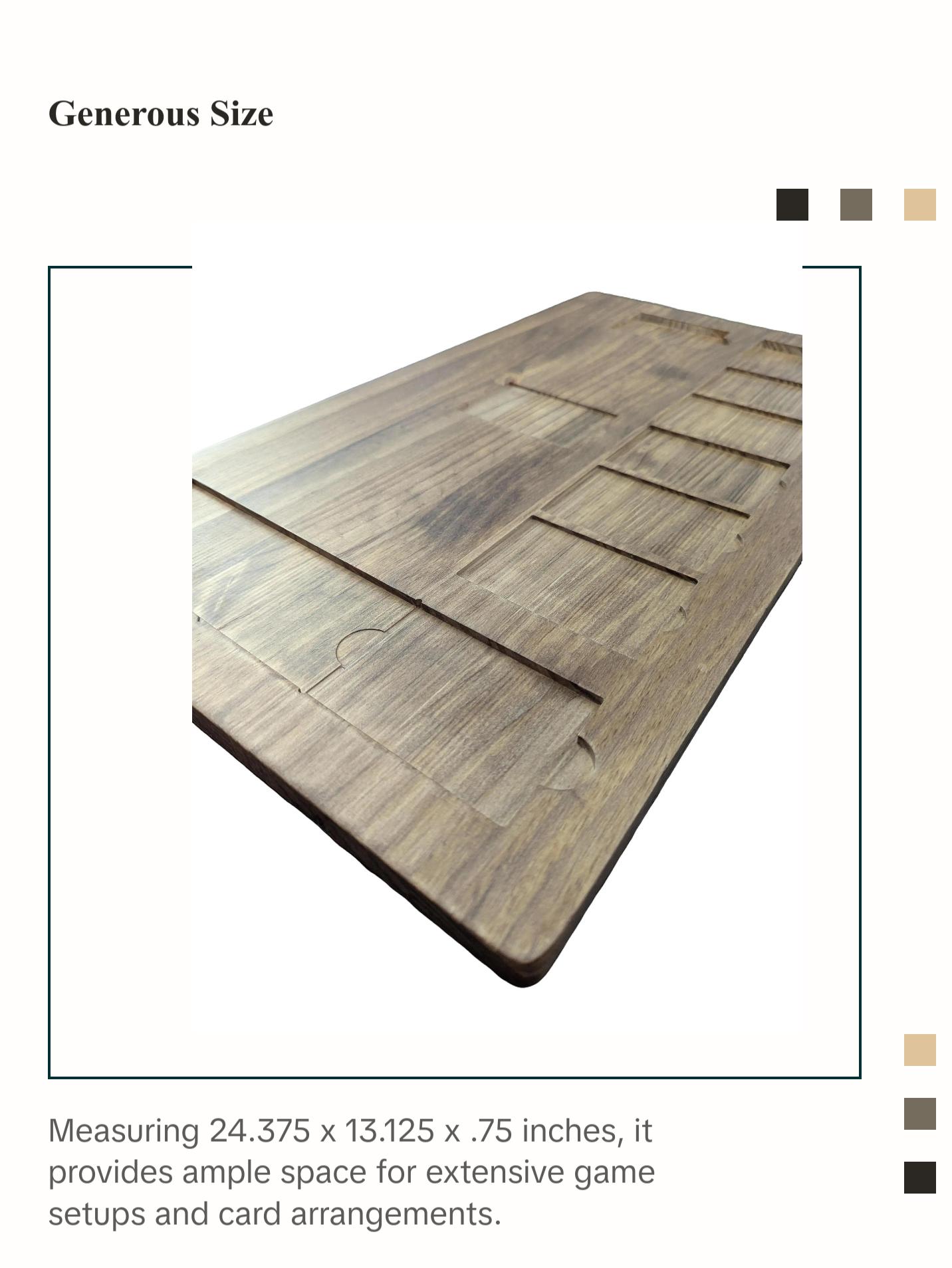 Pokemon Card Game Board-Durable Wooden Game Board for Pokémon Card Game - 24.375 x 13.125 x .75 inches, Made in America