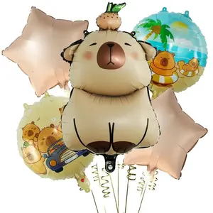 Capybara Aluminum Foil Balloons Cartoon Shape, Birthday Party Outdoor Picnic Home Gathering, Party Decoration Background