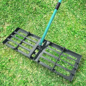 Lawn Leveling Rake 48x10 Weighted & Collapsible Plate, Heavy Duty Yard Leveler Rake with 77" Adjustable Stainless Steel Handle, Lawn Tools for Gardening, Golf Course, Farm, Pasture