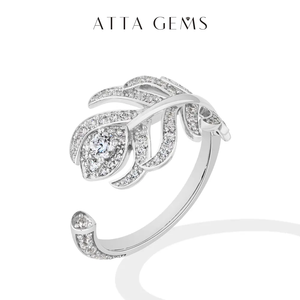 ATTAGEMS New Style Open Ring 0.1CT Round Cut Lab-Created Zircon Ring 925 Sterling Silver Engagement Ring Special Fine Jewelry Gift for Her SpringStatements R381, Elegant Everyday Ring, Lab-Created Gem summerwins,summerwins