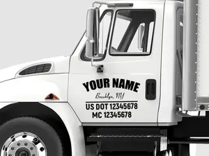 Custom US DOT Truck Door Lettering Stickers for Trucks - Personalized Decal Stickers with Business Name & US DOT Numbers Easy Installation Safe for All Vehicles