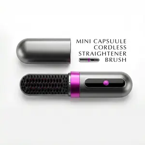 Portable Cordless Hair Straightener Brush withLED Temperature Display, Rechargeable DiffuserHair, Winter HairStyling Tool for Home & Travel, Hair Products,Multifunctional Styler, Straightening Brush